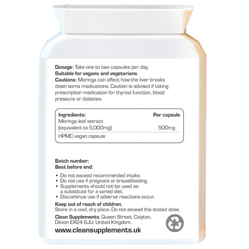 Moringa Leaf Extract | Rear Label