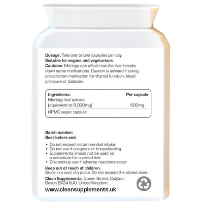 Moringa Leaf Extract | Rear Label
